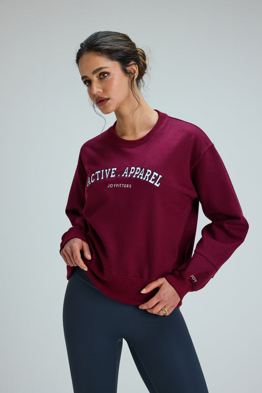 Sweatshirt Active Apparel Burgundy & White