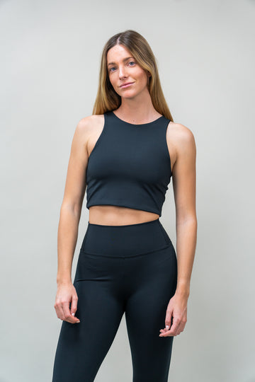 CropTop Halter Black