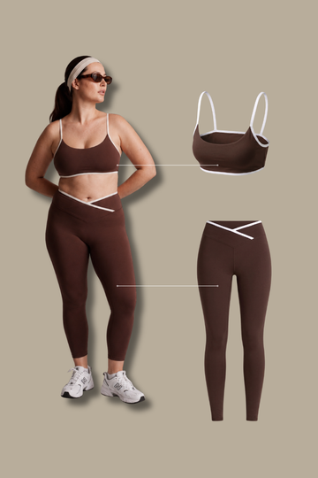 Set Peto pabilo Cafe + Legging modeladora Cafe