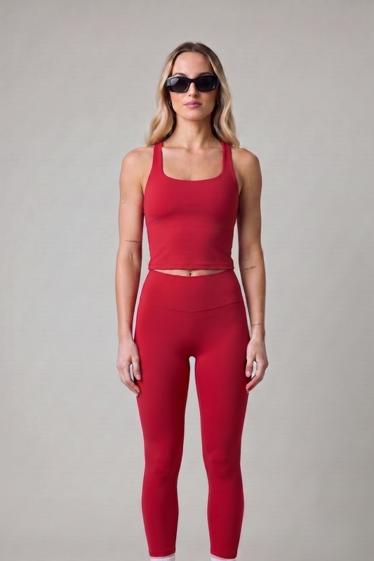 Legging cintura alta seamless front_Rojo