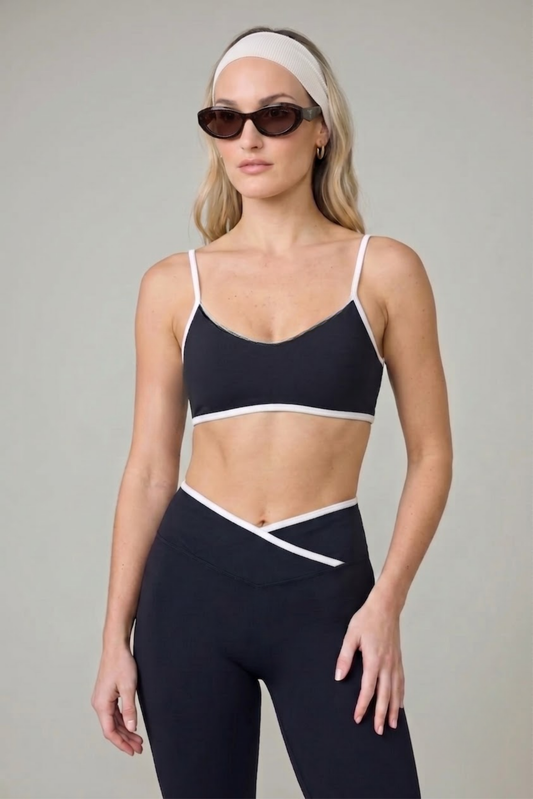 Peto deportivo pabilo contrastado_Negro