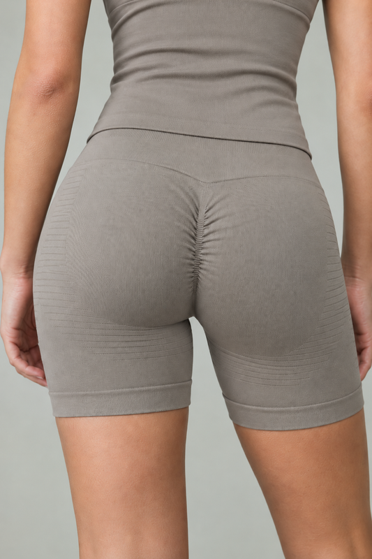 Biker seamless pretina alta scrunch_Taupe