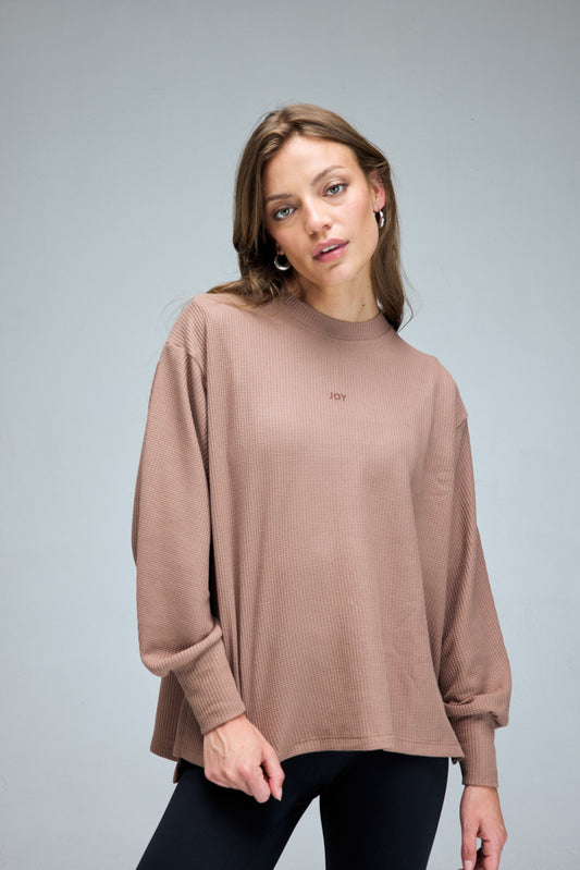 Crewneck Waffle Camel