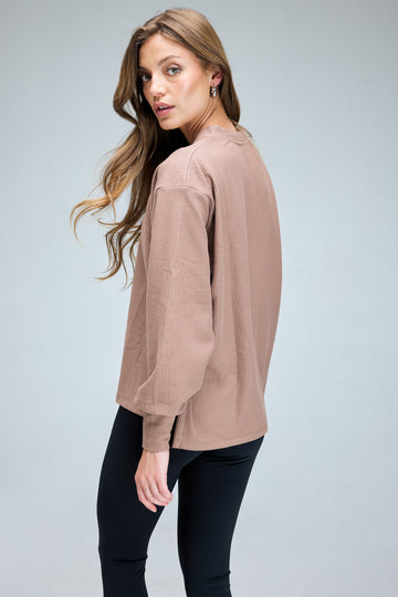 Crewneck Waffle Camel