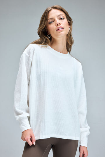 Crewneck Waffle White