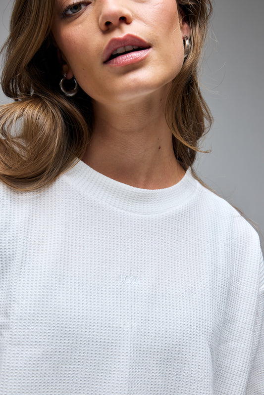 Crewneck Waffle White