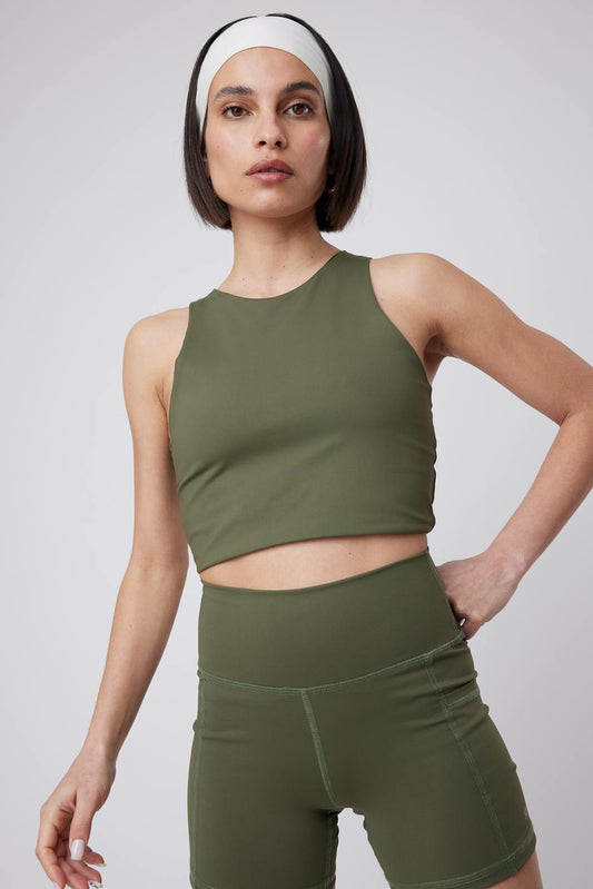 Croptop Halter Moss Green