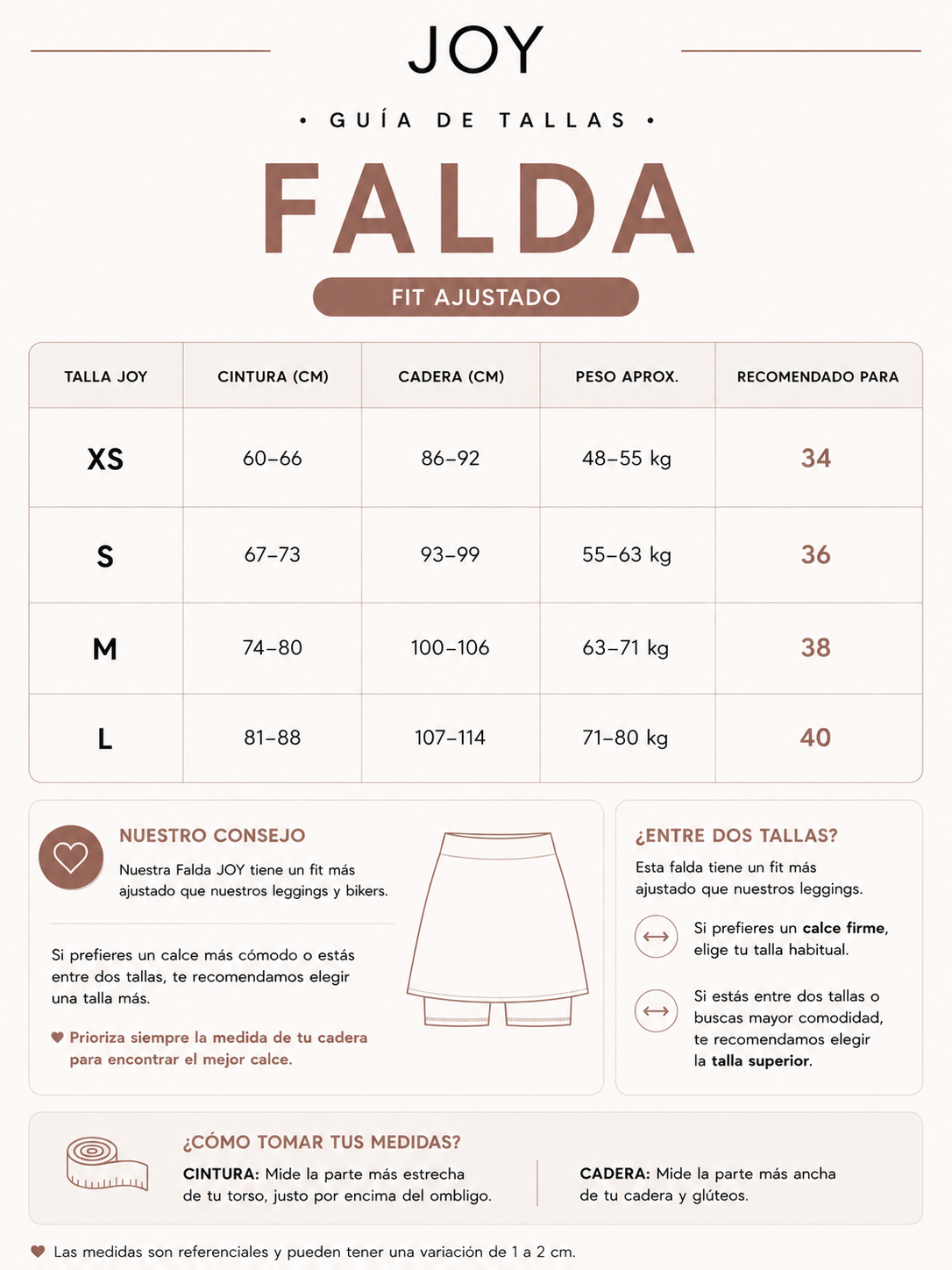 Tabla de Tallas