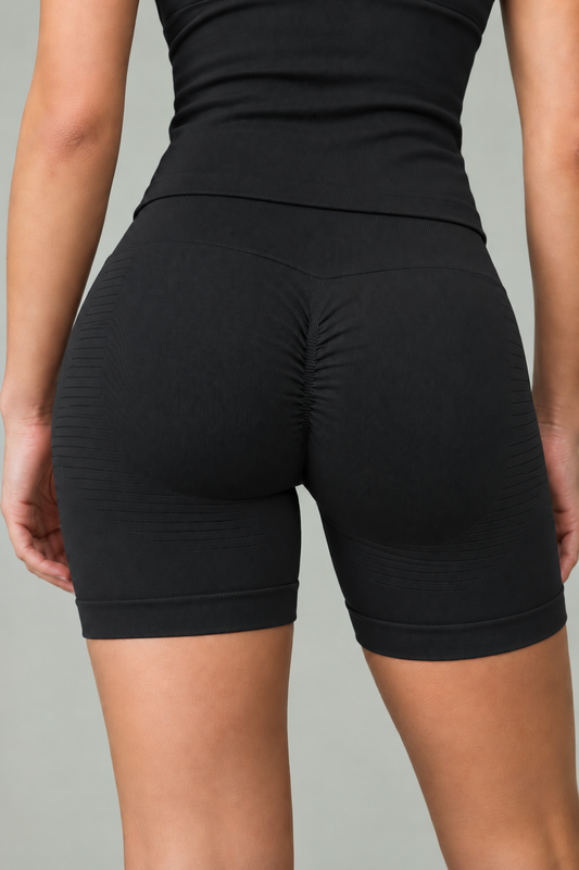 Biker seamless pretina alta scrunch_Negro