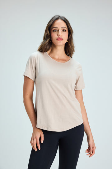 Polera Básica Algodón Beige