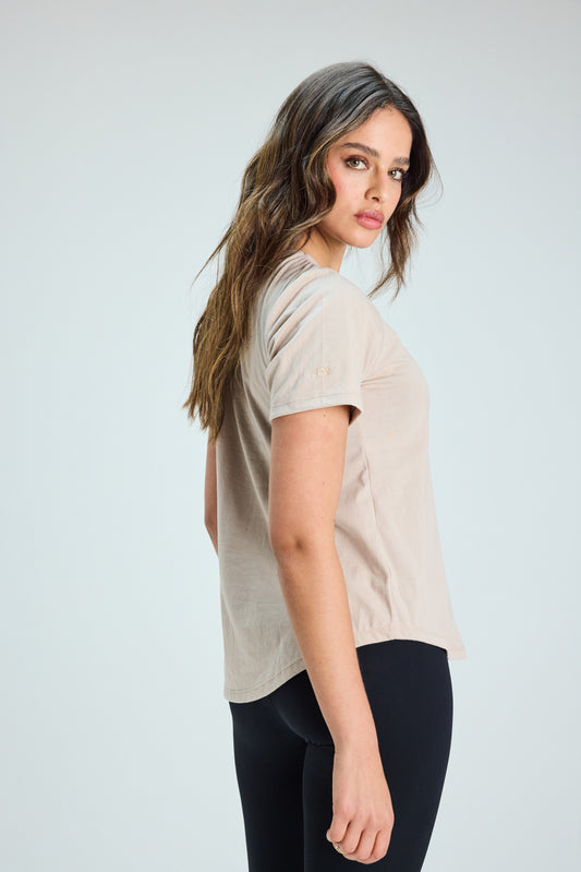 Polera Básica Algodón Beige