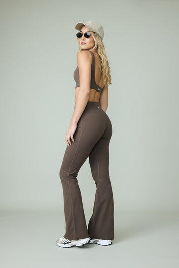Flare pant pretina cruzada_Cafe