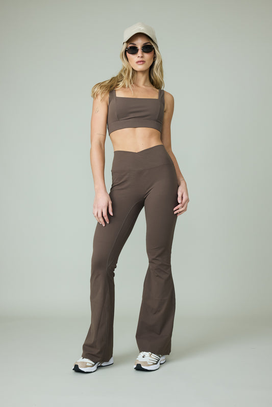 Flare pant pretina cruzada_Cafe