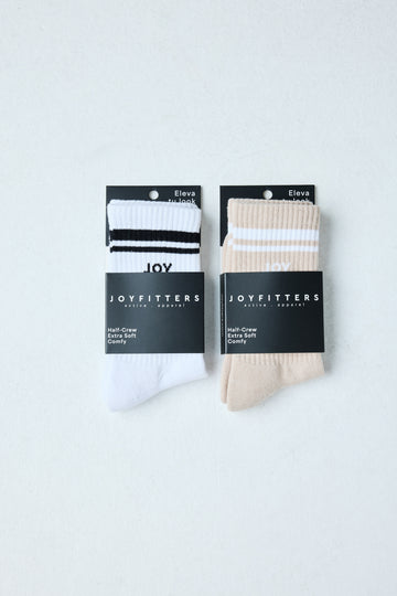 Pack 2 Calcetines_Blanco & Beige