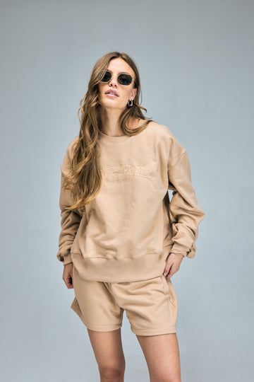 Poleron Crew Neck Bordado Active Apparel_Visón