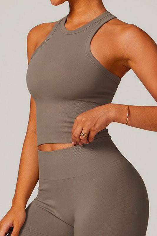 Tank top cuello alto_Taupe