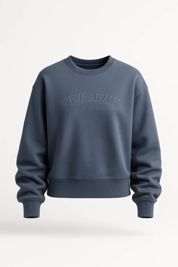 Poleron Crew Neck Bordado Active Apparel_Grafito