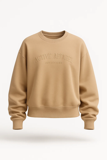 Poleron Crew Neck Bordado Active Apparel_Visón