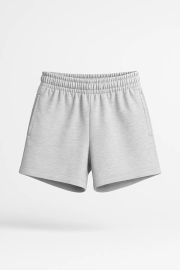 Short Combinado Algodón_Gris Blanco