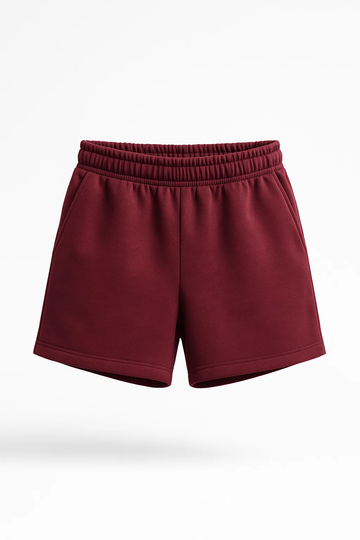 Short Combinado Algodón_Burdeo