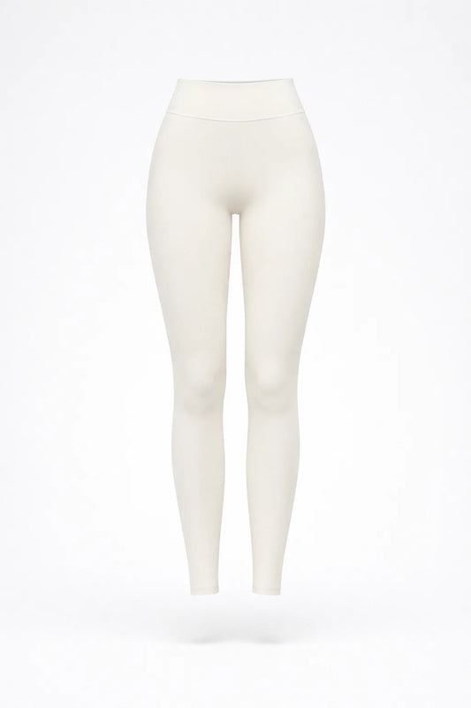 Legging tiro alto clean front_Milk