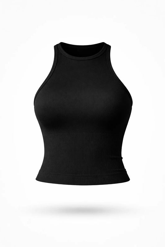 Tank top cuello alto_Negro